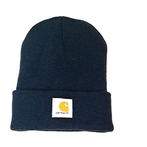 Carhartt Beanie Black Unisex One Size Fold Up Cuff NWOT